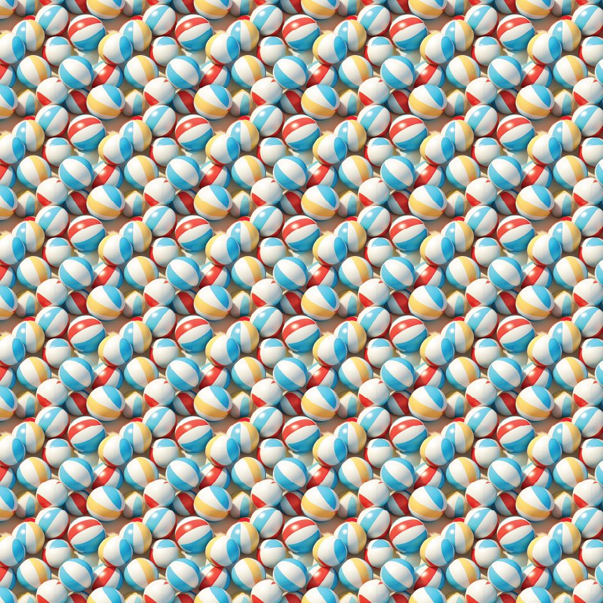 3D Beach Balls Pattern Acrylic Sheets - CMB Pattern Acrylic